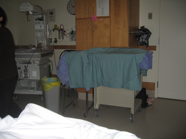Our first delivery room in the Cedar wing of BC Women's Hospital
