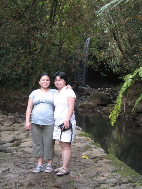 Jin Foong and Jin Li with waterfall