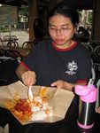 Jin eating nasi lemak