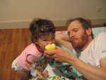 Haley eating contraband apple