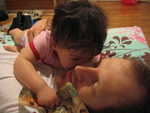 Haley giving dada a big kiss