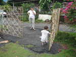 Haley working the gate at goo po's house
